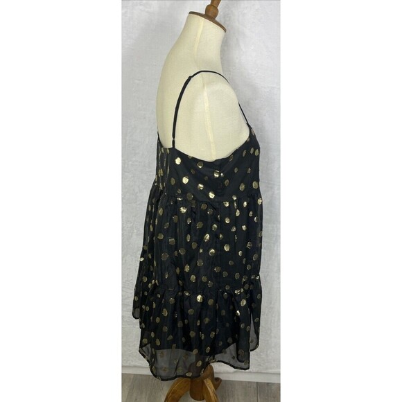 Forever 21 Little Black Dress Black Gold Dots Size Medium NWT - Picture 5 of 8
